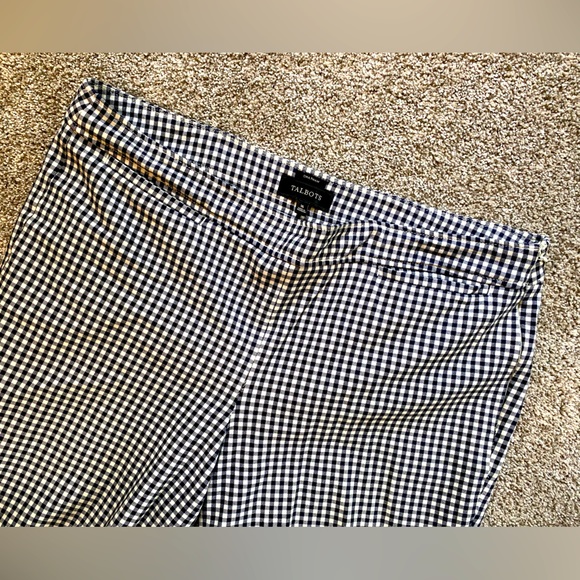 Talbots Women’s Black White Gingham Check Chatham Pant size 16 - Picture 3 of 5